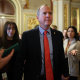 Adam Schiff with reporters at the Capitol