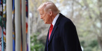 President Trump arrives in the Rose Garden to deliver a speech
