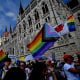 Members and supporters of Hungary's LGBTQ community march through Budapest