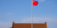 A Chinese flag flies at Tiananmen Square in Beijing