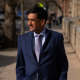 Rep. Ro Khanna walks through the Yale University Campus 