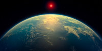 Illustration of a hycean world.