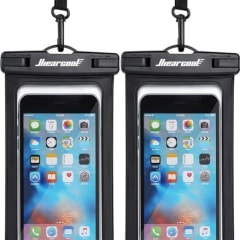Hiearcool Waterproof Phone Pouch, Universal Case Compatible for iPhone 16 15 14 13 Pro Max Plus Up to 8.3&quot;, IPX8 Beach Travel Essentials-Black-2 Pack